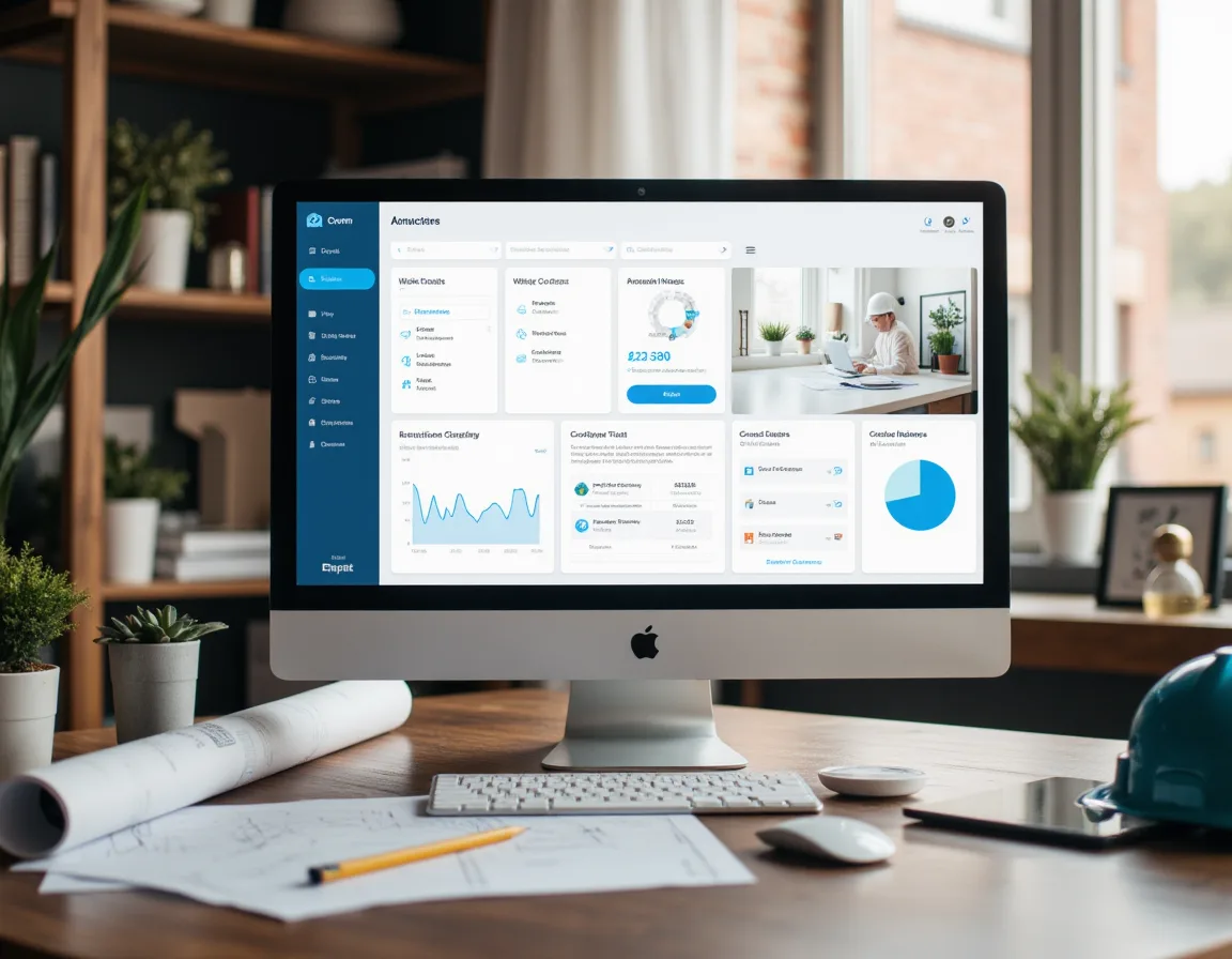 CRM dashboard showing contractor project inquiries, estimate requests, and automated follow-up workflow.