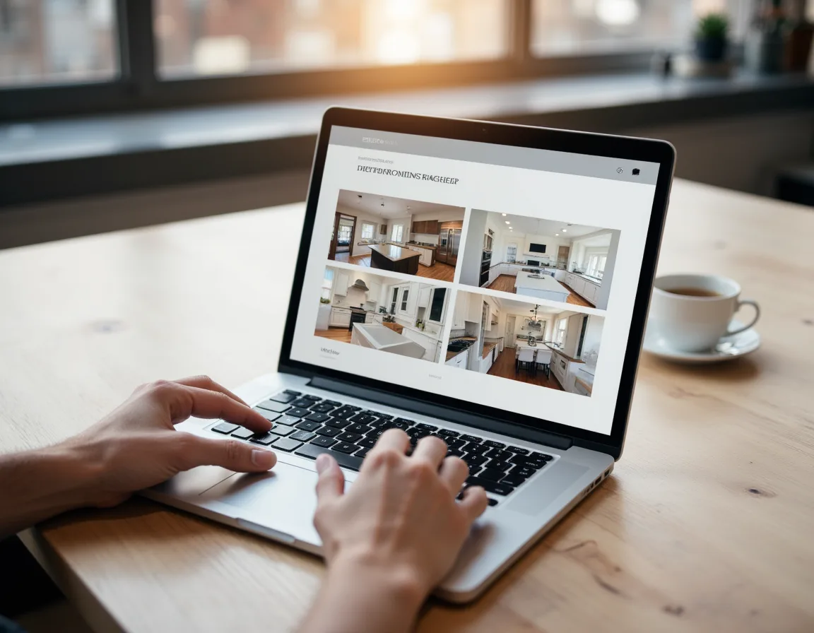 Before-and-after home improvement project examples displayed in a digital portfolio.