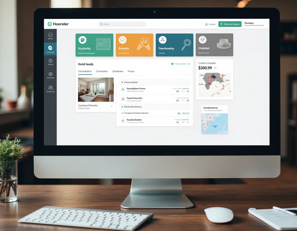 Lead capture and inquiry management CRM dashboard for a home improvement company.