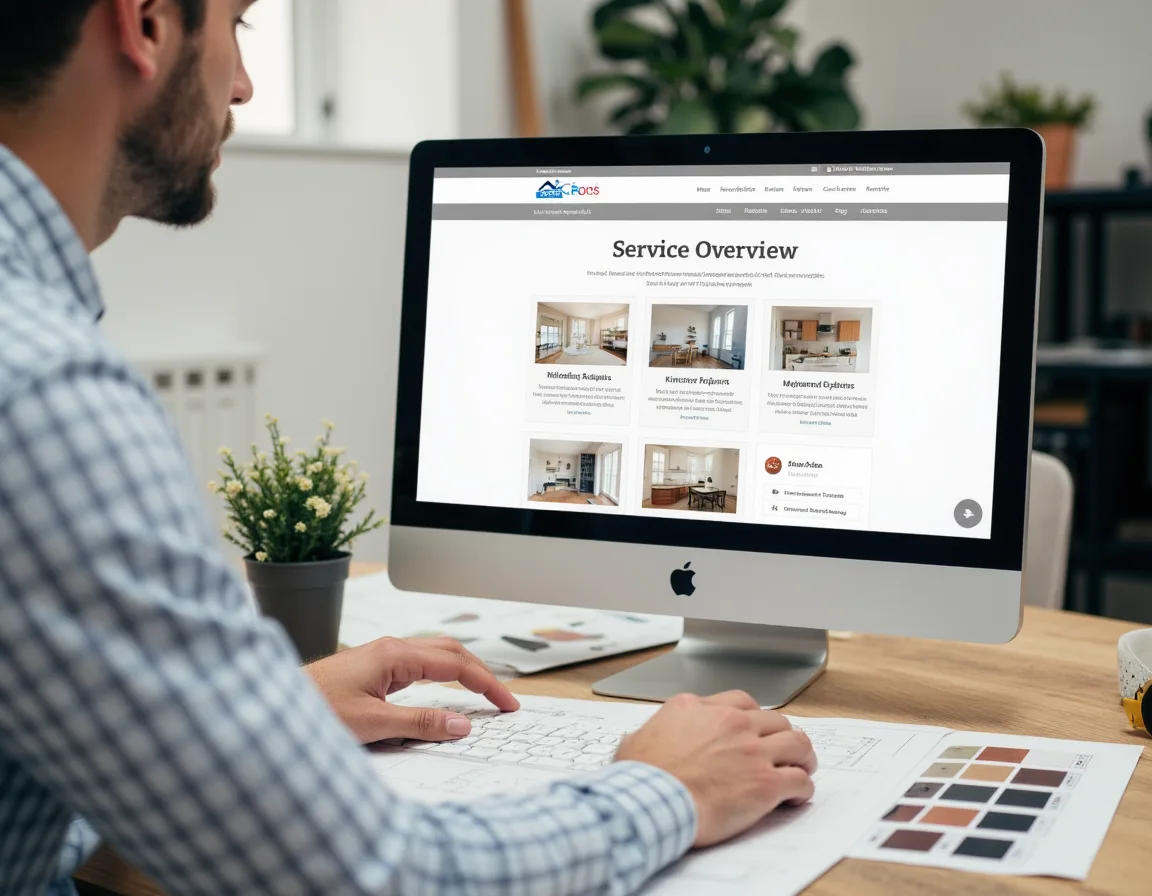 Organized home improvement website showing clear services, service areas, estimate options, and trust signals.
