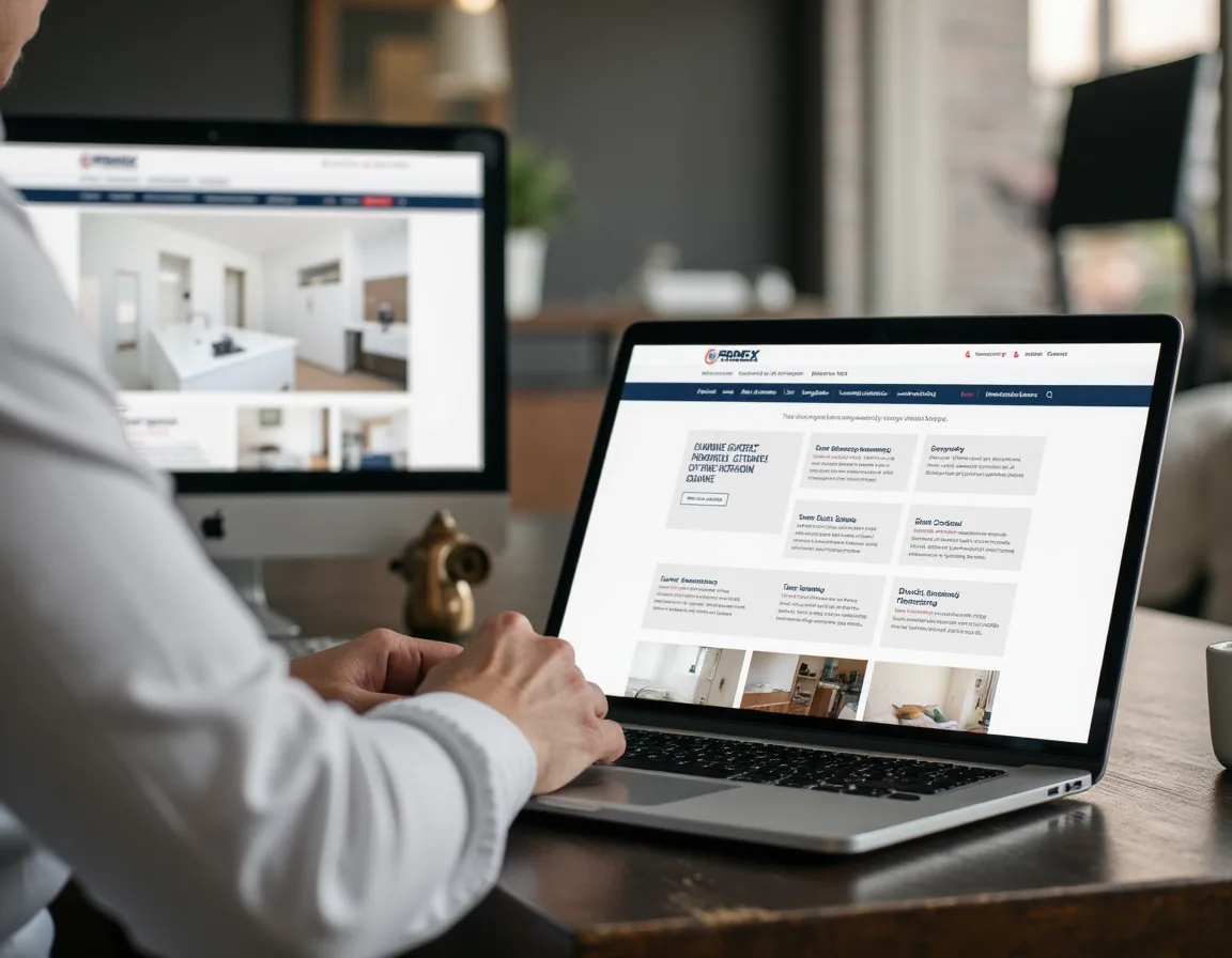 Comparison of generic and improved home improvement service pages on a website.