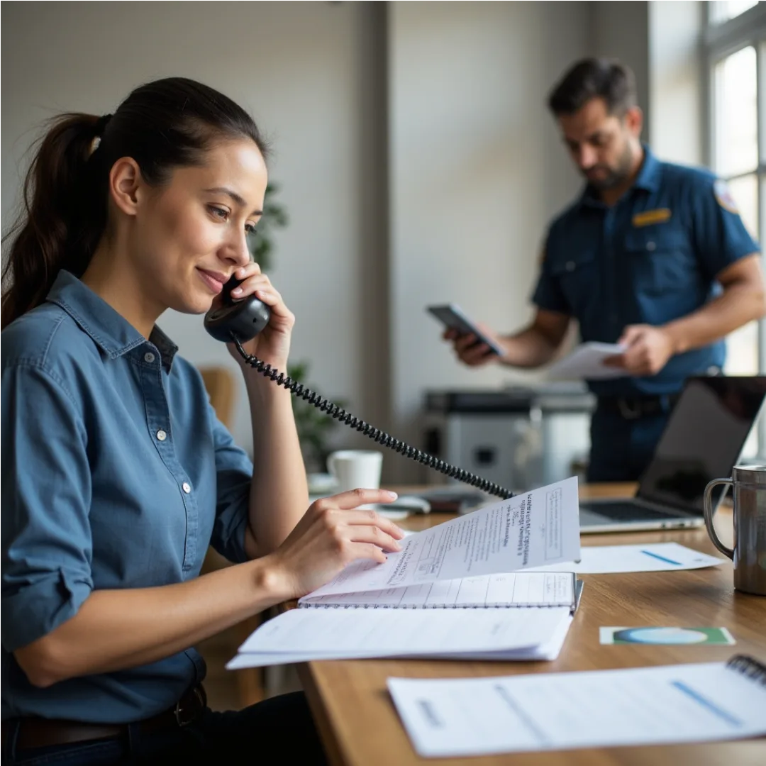 Customer-service coordinator following up on a service request and confirming a customer appointment by phone.