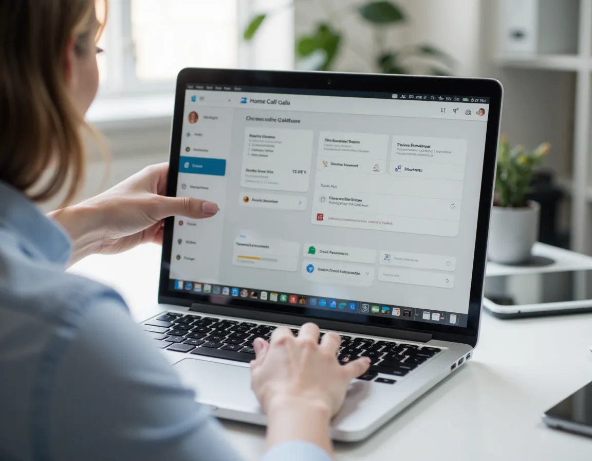 Home service office manager reviewing missed calls and unresponded leads on a laptop
