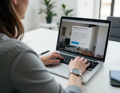 AI chatbot on a home improvement company website helping a homeowner request service.