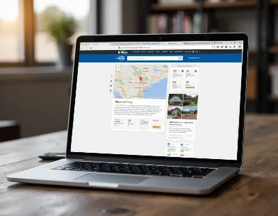 Local business profile for a home improvement company with reviews, project photos, and service area visibility.