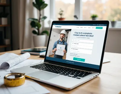 Contractor website chatbot collecting project details and estimate request information from a visitor.
