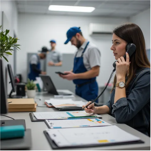 Customer-service coordinator organizing calls, customer inquiries, appointment requests, and service leads for timely follow-up.