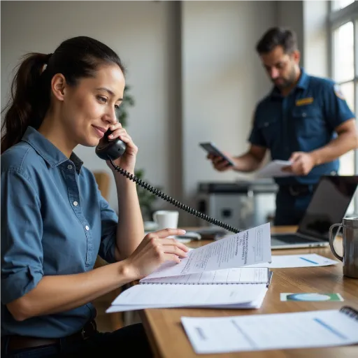 Customer-service coordinator following up on a service request and confirming a customer appointment by phone.