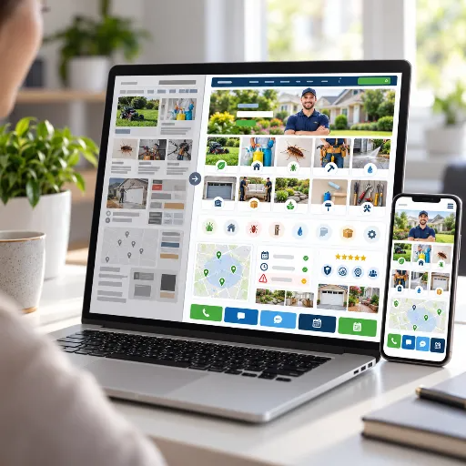 Clear local service business website showing service categories, service areas, and contact options for easy customer understanding.
