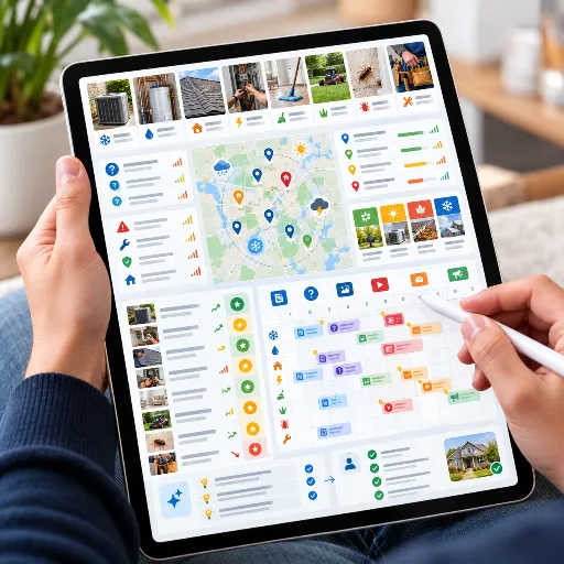 Local topic planning for home service blog and social media content.