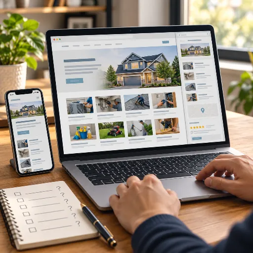 Generic home service website page that does not clearly explain services or service areas.