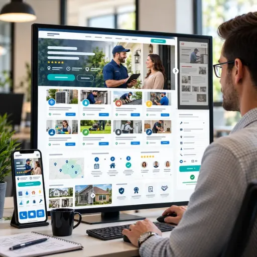 Modernized home service website design with professional layout and clear service messaging.