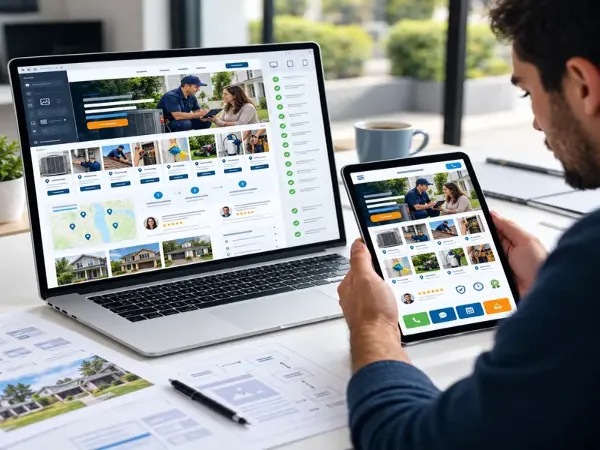 Website design process for a home service business.