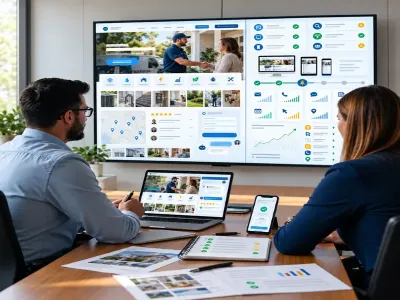 Conversion-focused home service website displayed on a laptop with AI chatbot support.