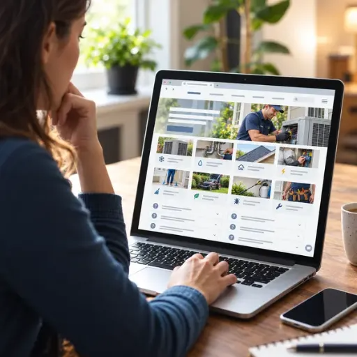 Home service website visitor leaving without submitting a service request or asking a question.