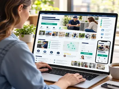 Home service website being optimized with clear page structure, service content, and contact form.