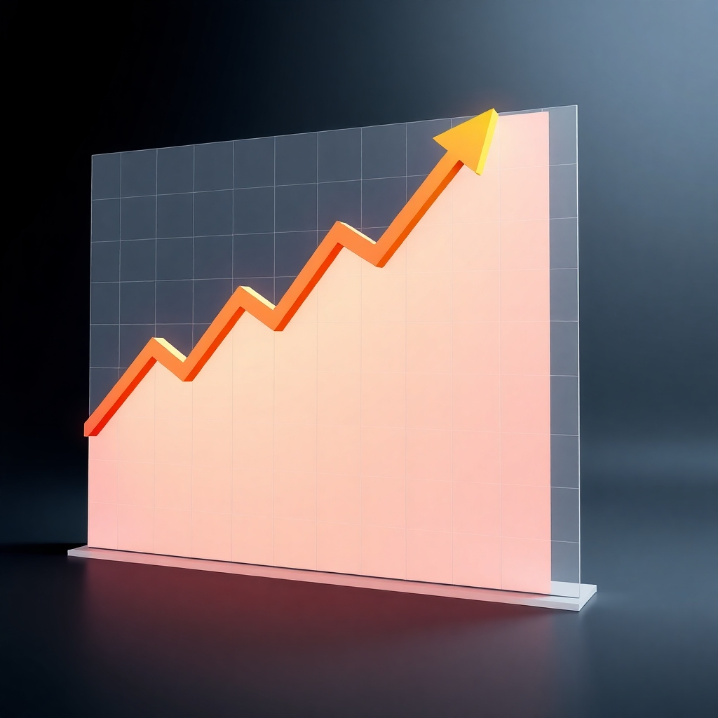 An image depicting a graph or chart showing a sharp upward trend, symbolizing the clear financial return on investment related to AI upskilling programs.  Use a clean and professional design to highlight the data's significance.  Include visual elements, such as a rising graph line, that represent positive growth and financial returns.  Use colors that denote success.  The image should effectively communicate the positive financial impact of AI upskilling initiatives. This image should be photorealistic, with sharp lines and high-quality graphics to create an image of professionalism and success.