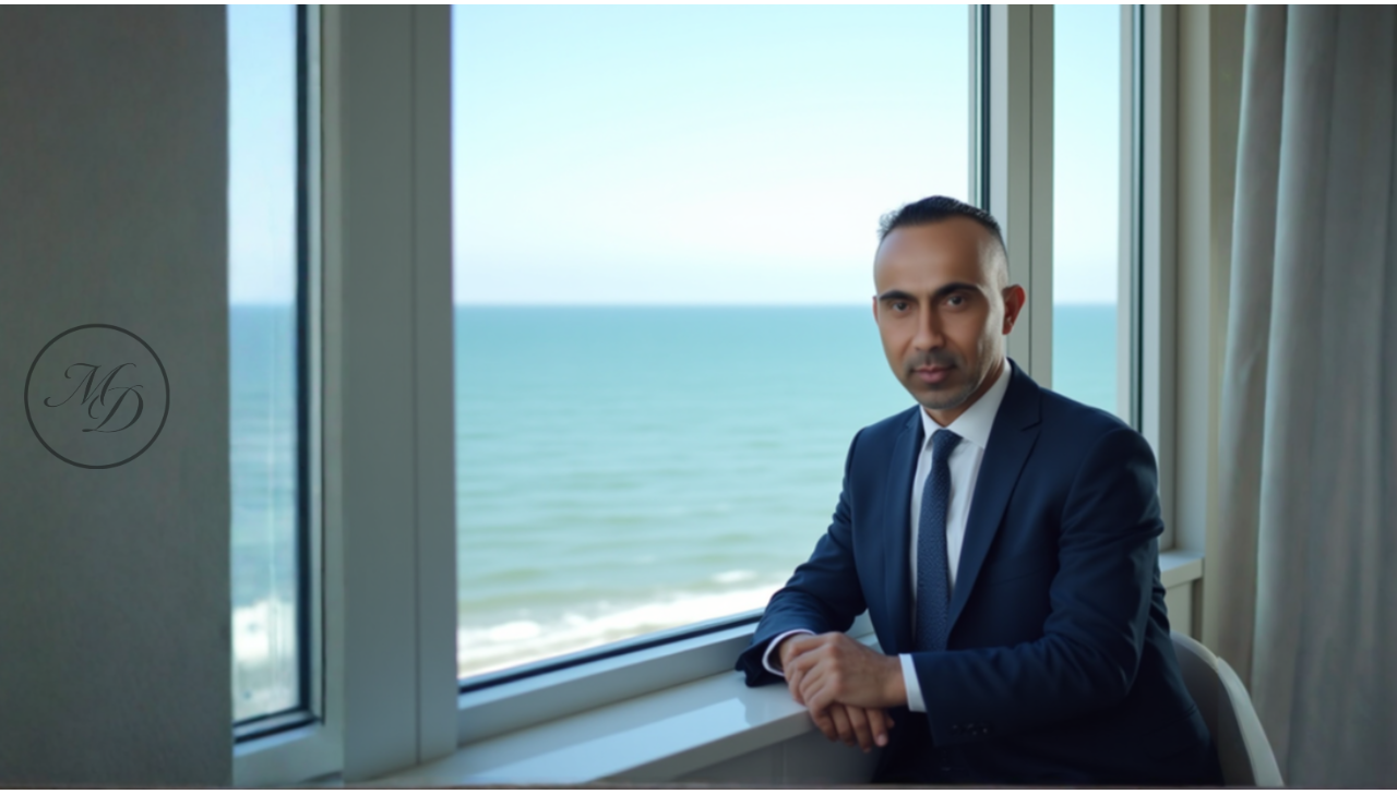 Photorealistic image, 8K resolution, hyperrealistic style.  The image should depict a modern, well-lit office space with large windows showcasing a cityscape view.  The color palette should be warm and inviting, with a mix of natural light and subtle accent lighting. The mood is one of professionalism, trust, and financial security.  The main subject is a confident, middle-aged man (Dan Moshe) in a sharp suit, sitting at a sleek, minimalist desk. He is smiling warmly and looking directly at the camera. On his desk are neatly organized documents, a laptop displaying financial charts, and a tasteful plant.  The camera angle is slightly elevated, capturing the scene from a three-quarter perspective.  The image should emphasize textures: the smooth surface of the desk, the fine weave of the suit fabric, the crisp edges of the documents.  The background includes subtle office noise, suggesting a busy but organized environment.  The image should evoke a feeling of calm competence and financial expertise.  Style references include the photography of Annie Leibovitz and Steve McCurry for portraiture and the clean lines of contemporary architectural photography for the office setting.  The overall aesthetic should be high-end and sophisticated, reflecting a modern accounting firm that prioritizes client success., ultra high resolution, photorealistic, 8K, hyperdetailed, cinematic lighting