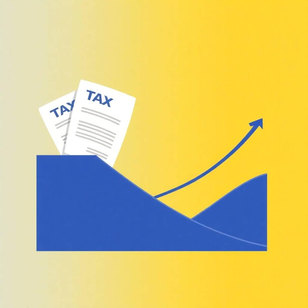 A stylized image of a growing graph representing financial growth, with tax documents subtly included.  Use a color scheme emphasizing growth and progress.