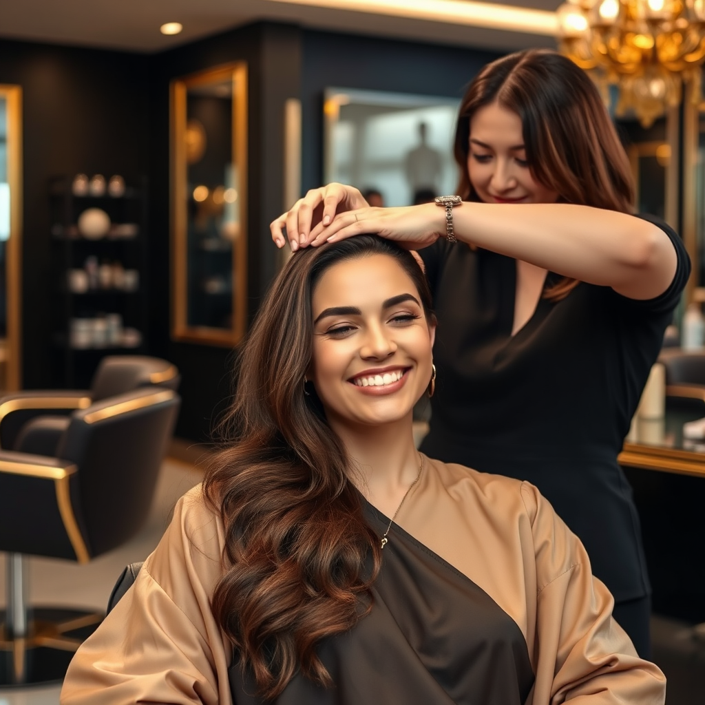 Clientă în timpul unui tratament