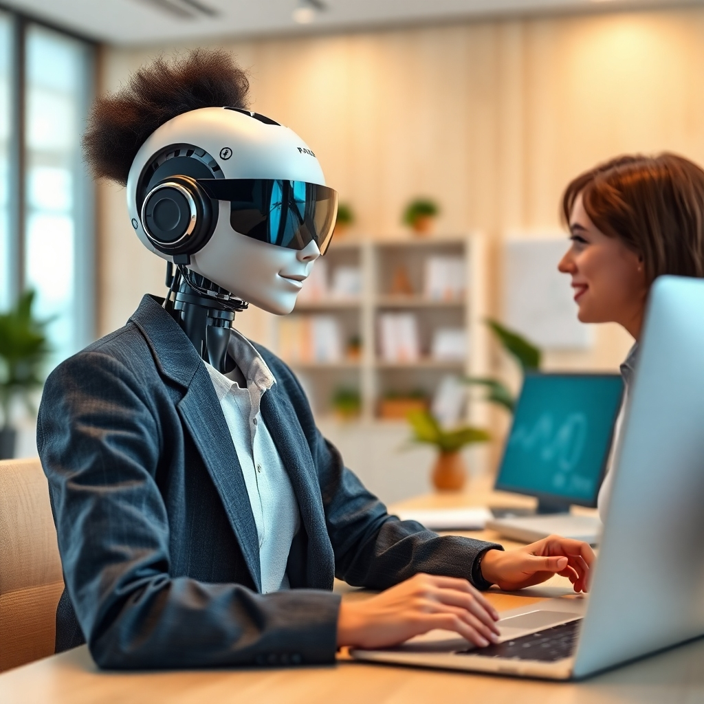 A dynamic, stylized image illustrating AI agents in action within a financial context. The scene depicts a financial analyst using AI tools on multiple screens, with visual data flows and analytics displayed around them. Bright, strategic lighting highlights the screens and data streams, creating a sense of urgency and focus. The color palette is composed of blues, grays, and hints of gold, symbolizing trust and prosperity. The camera angle is slightly tilted, suggesting analysis and action. Textures should be innovative and tech-focused, enhancing the business context. The image should be in high resolution.