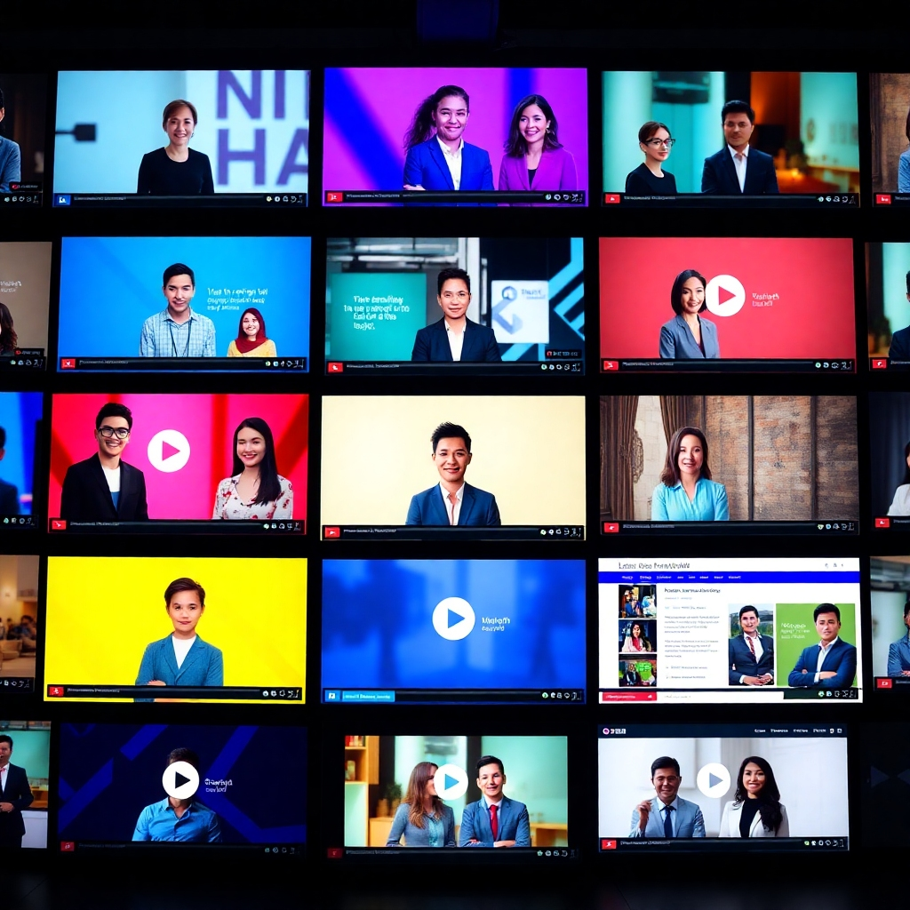 A vibrant, high-quality image depicting team members collaborating with AI agents on a project. The setting is a modern conference room with screens displaying AI-driven data analytics. The lighting is bright and functional, creating an engaging workspace. The color palette features bright greens and blues, enhancing creativity and teamwork. The camera angle is straight on, focusing on the interaction between staff and AI tools. Textures should be polished and professional, highlighting modern design. This image should be rendered in high resolution.