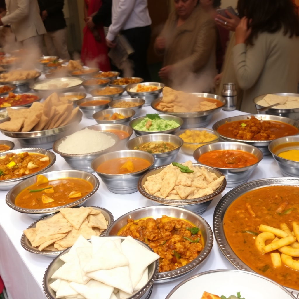 Indian wedding catering spread