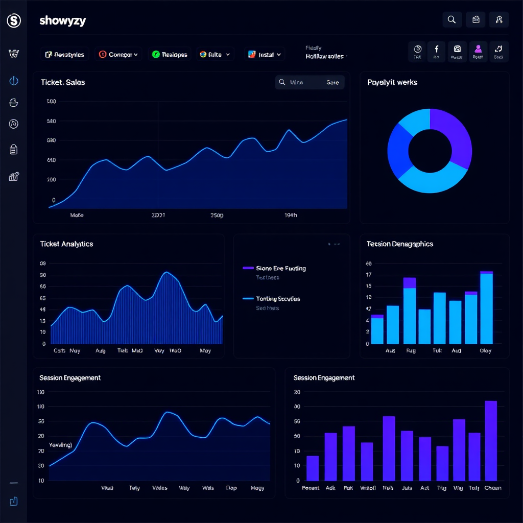 Showzy event analytics dashboard with charts and graphs