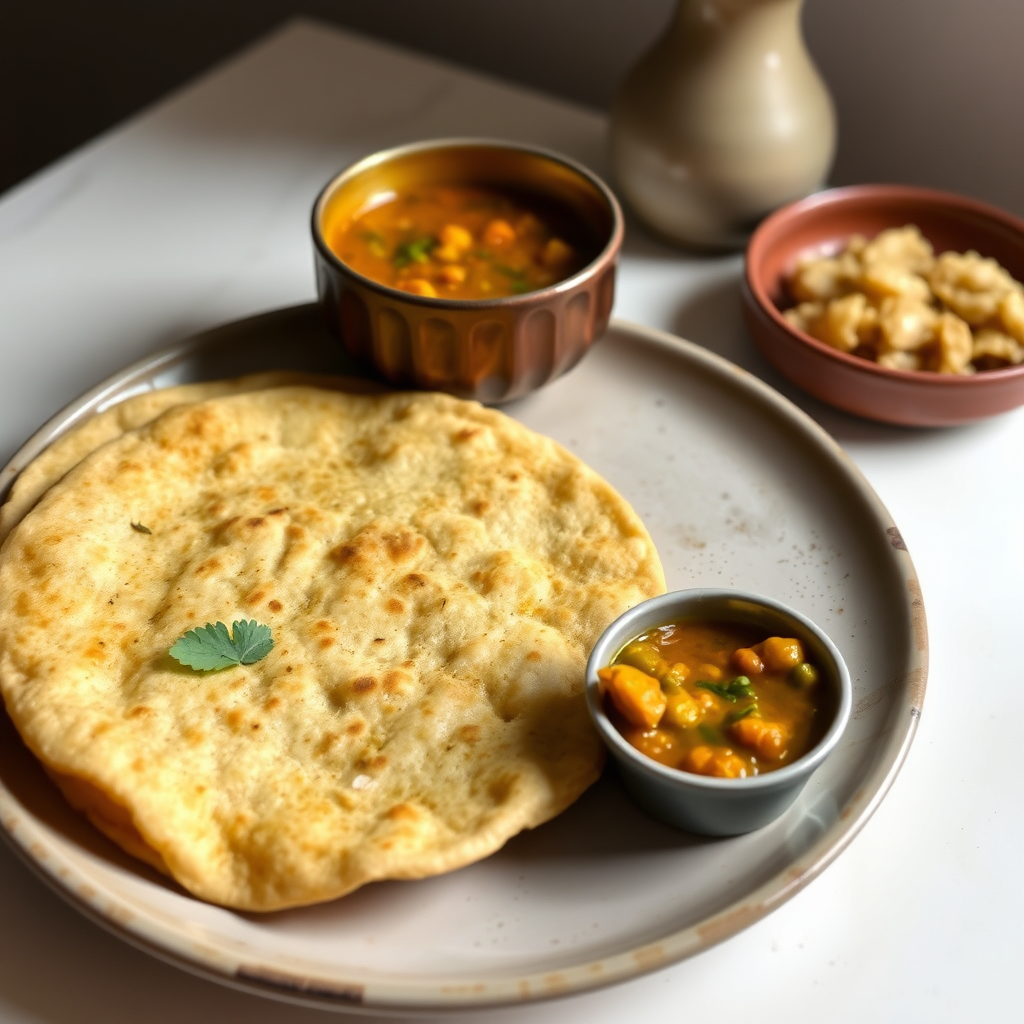 Light millet chapati dinner meal