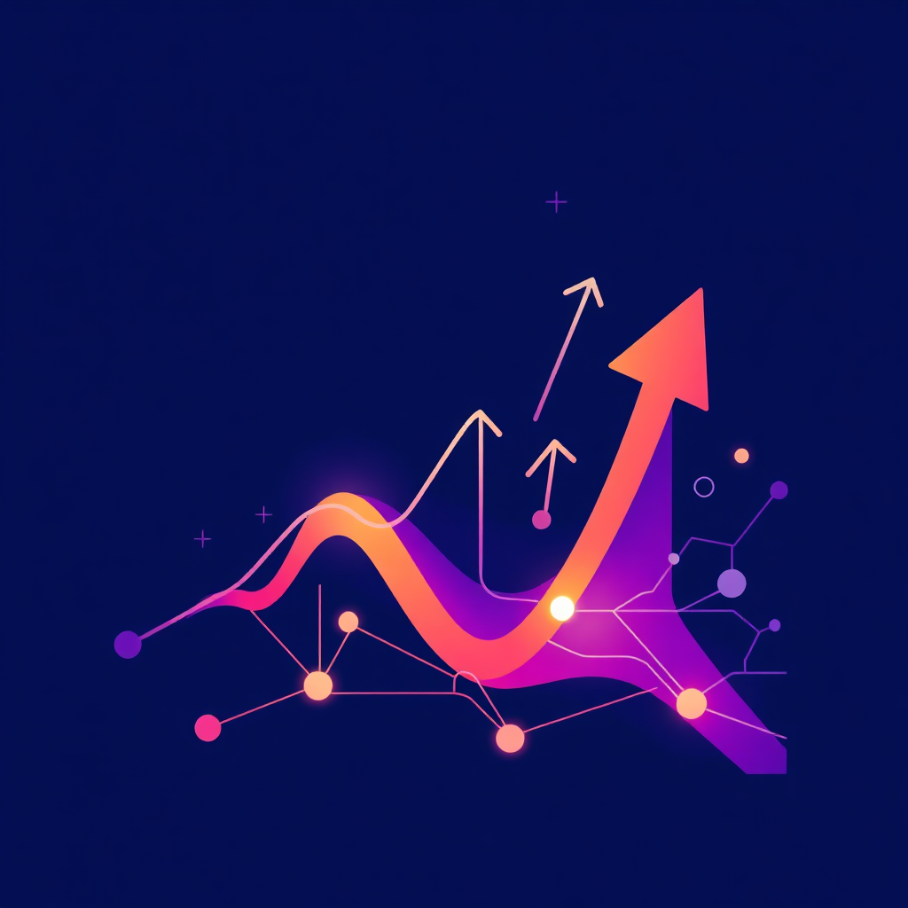 Abstract graphic showing business growth and connectivity