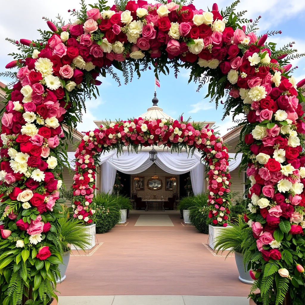 Floral wedding archway