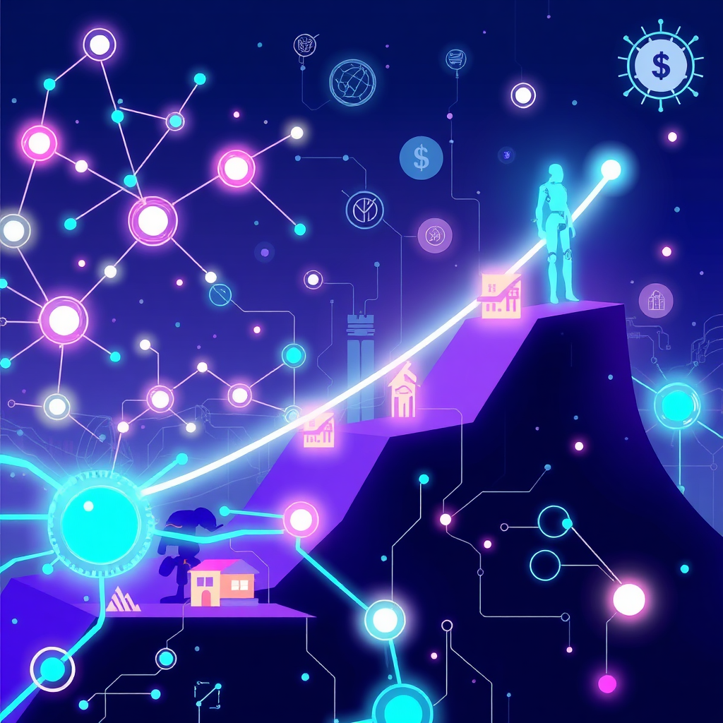 Abstract representation of AI in business growth