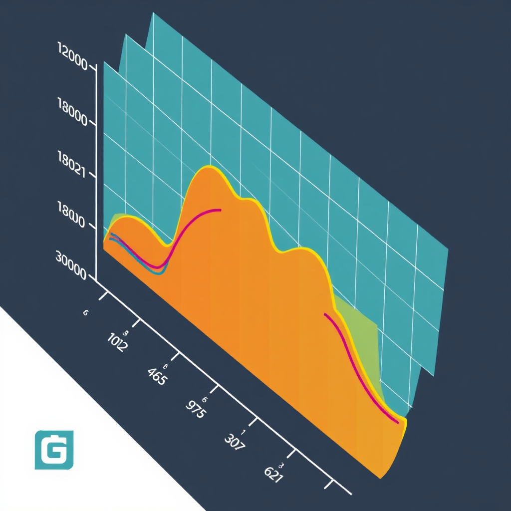 A visually engaging graph depicting student progress over time. The graph features different colored lines representing individual students or subjects. The axes are clearly labeled, and the data is easy to interpret. Use a clean and professional design style. Color palette is informative and visually appealing.
