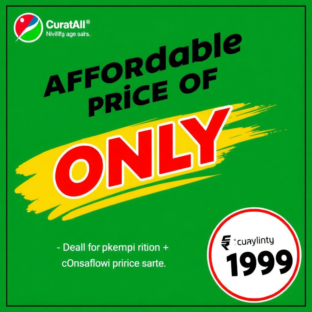 A stylized image of a wallet with a '₹100' note sticking out, surrounded by positive symbols such as a checkmark and a smiling face. The scene highlights affordability. 4K resolution.