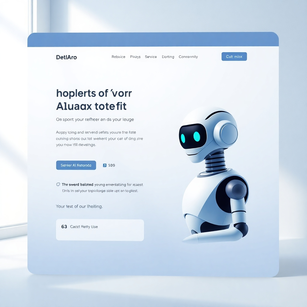 An image depicting a landing page seamlessly integrated with an AI chatbot. The design should highlight a user-friendly experience. The lighting should be soft and inviting.  The overall style should be modern and clean. The resolution should be at least 4K.