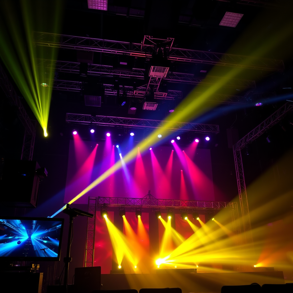 Professional stage lighting setup