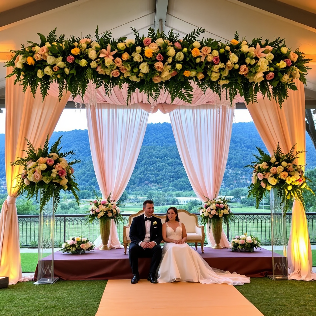Outdoor wedding stage decoration
