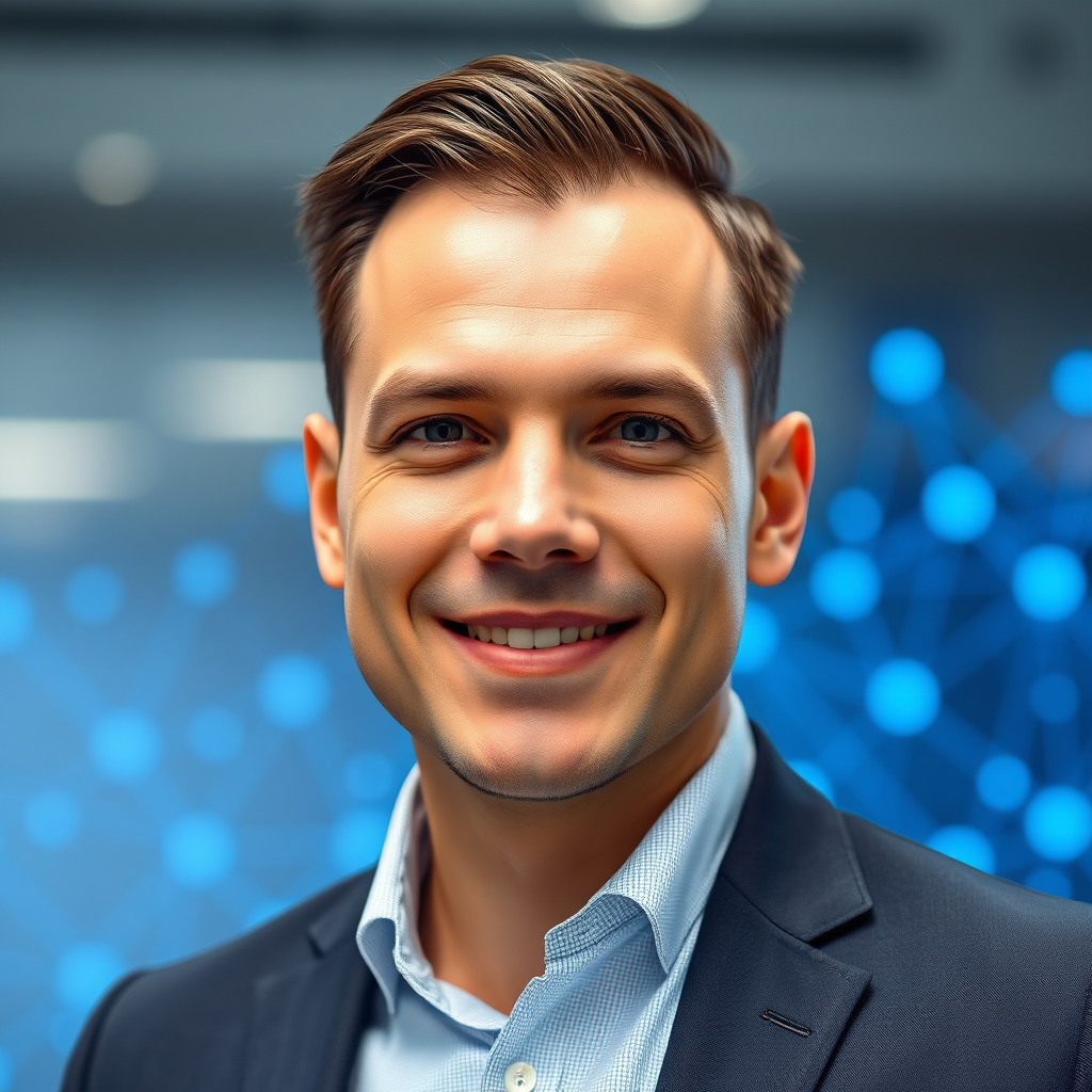 Dynamic male AI avatar