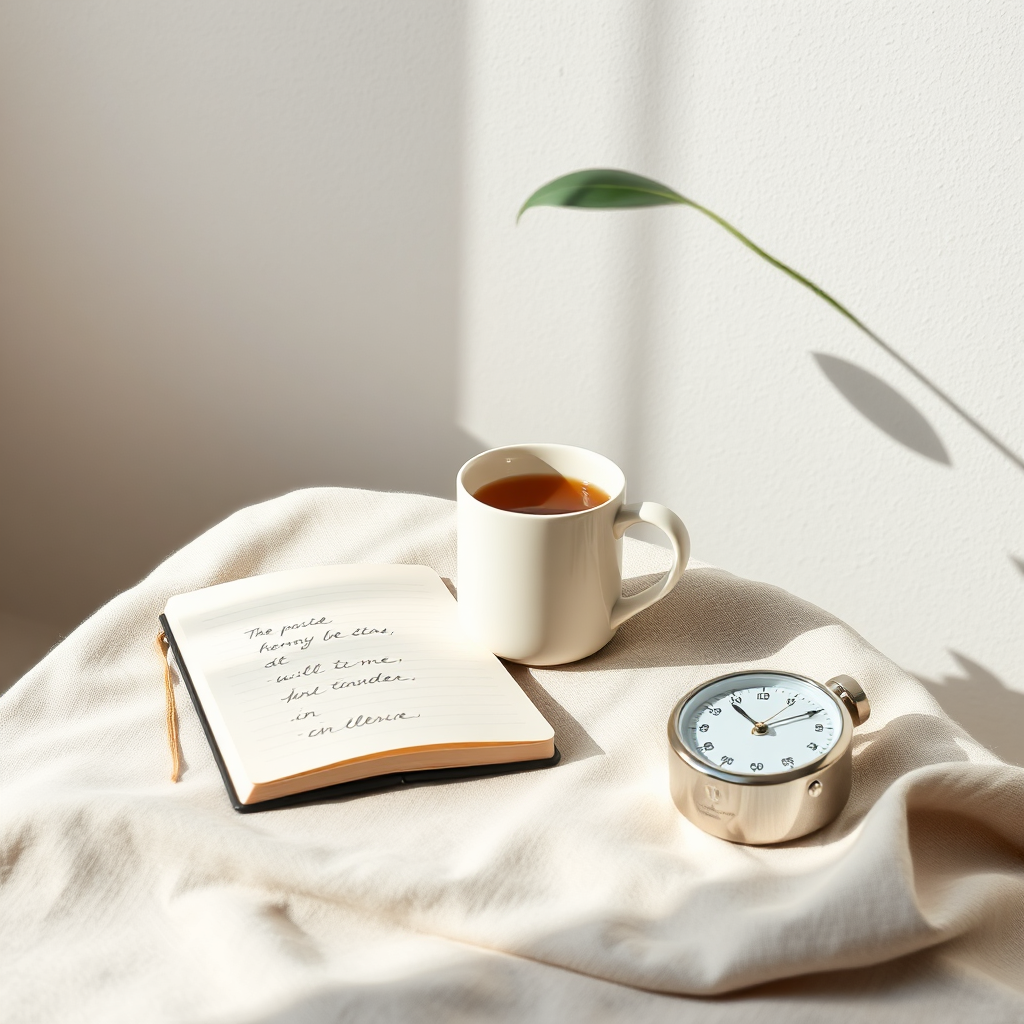 Calm morning routine still life