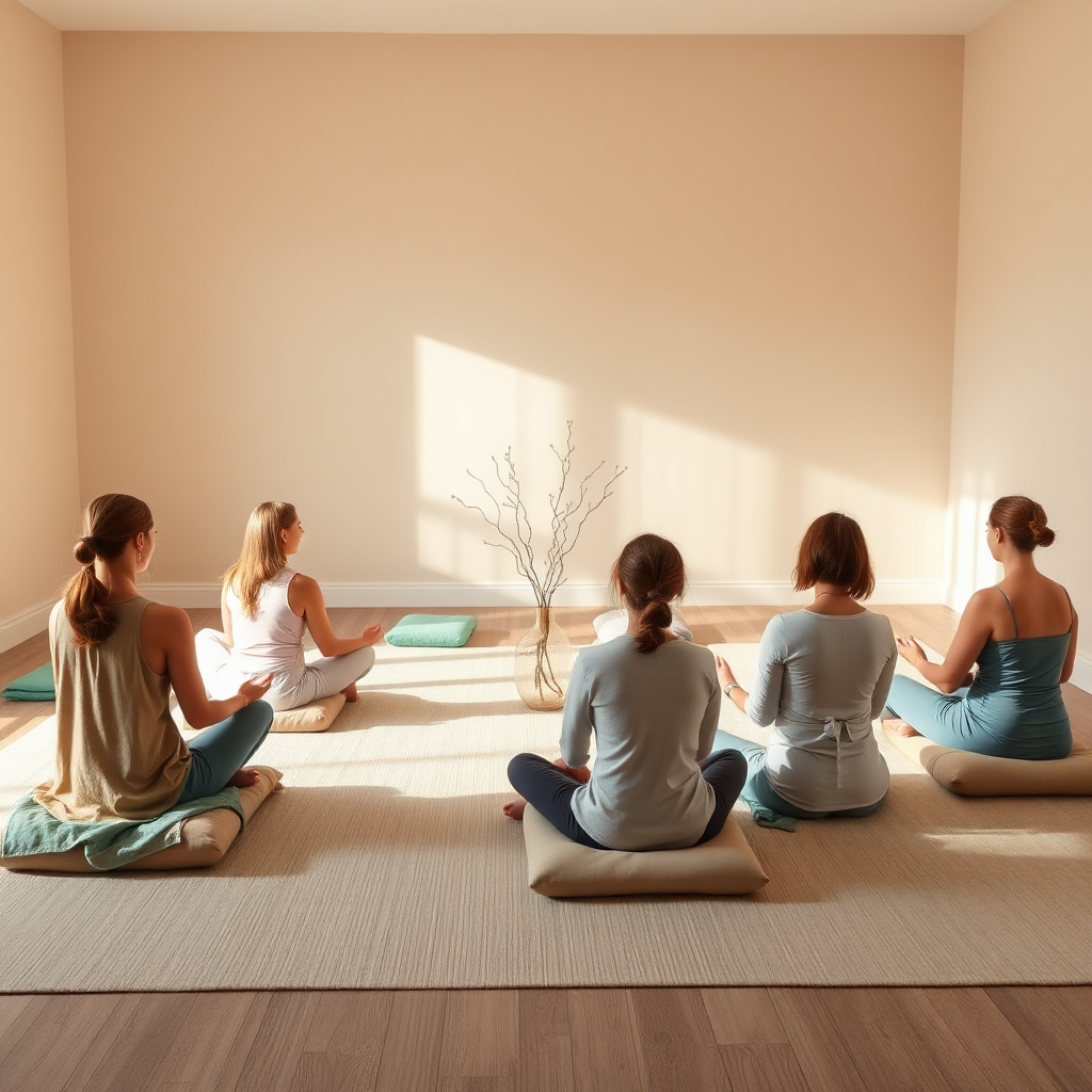 A small group meditation session