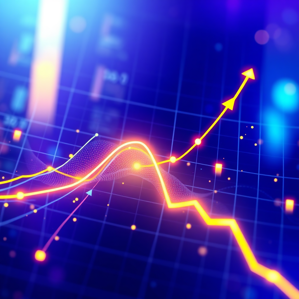 Digital financial graph representing growth