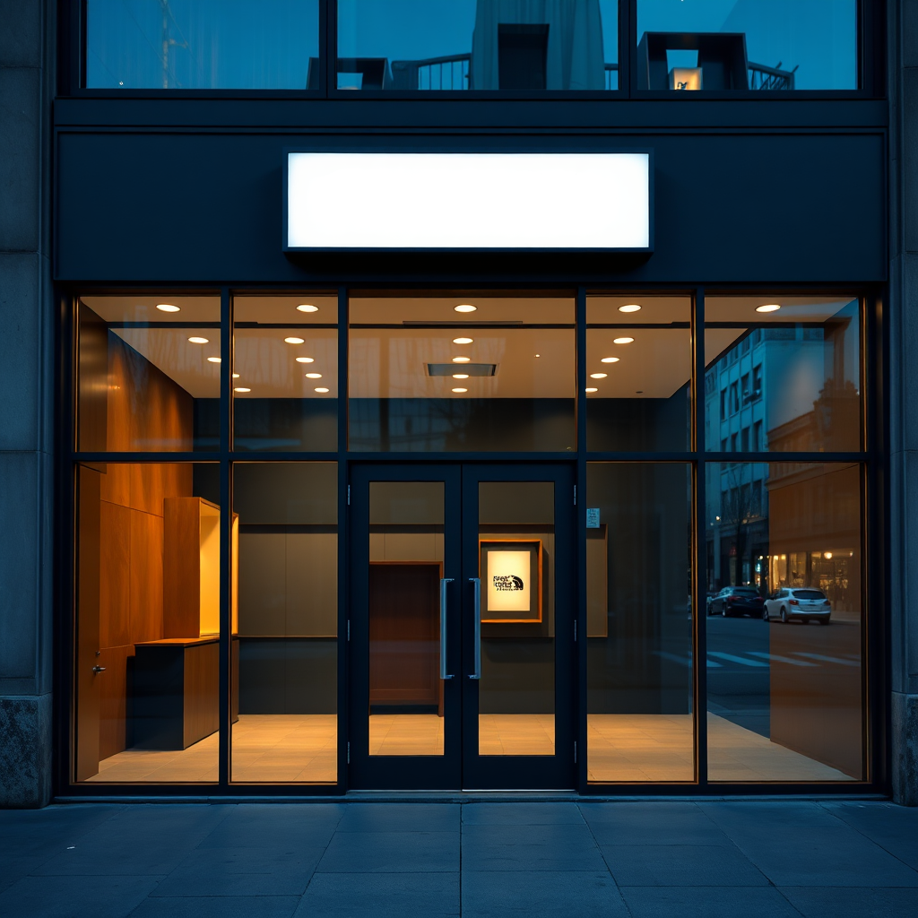 Commercial glass facade