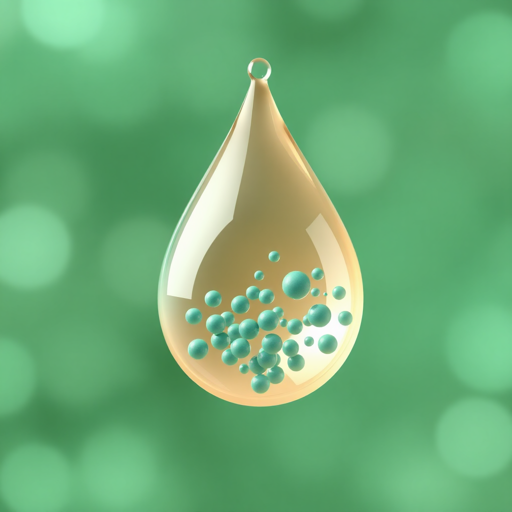 Droplet inset showing suspended particles