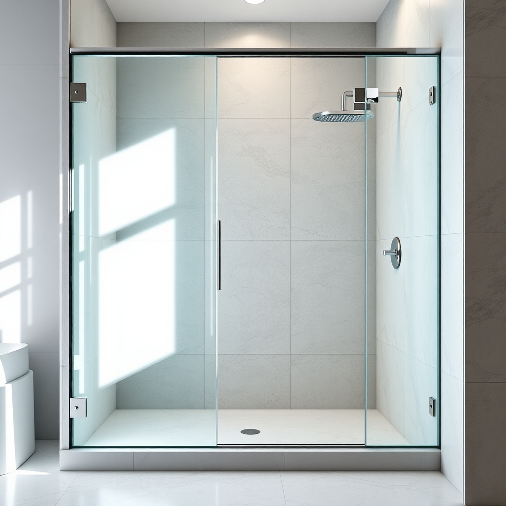 Frameless glass shower