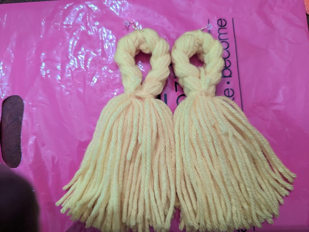 Black Ankh Tassel Earrings