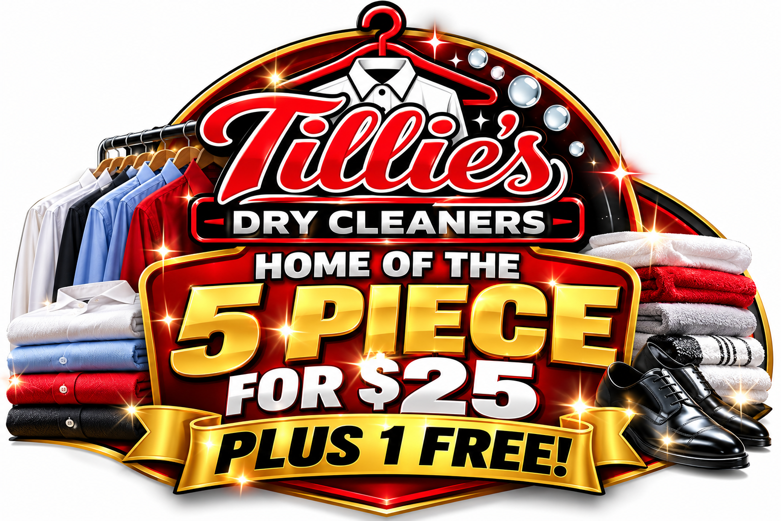 Home of the 5 Piece for $25 Plus 1 Free promotional badge