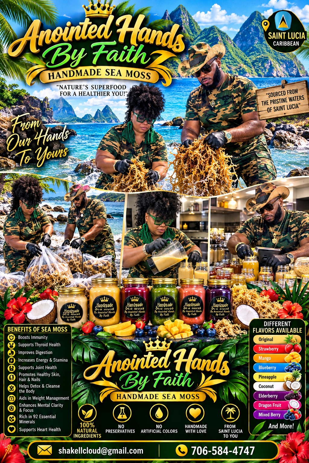 Anointed Hands By Faith Sea Moss Gel Natural Colors