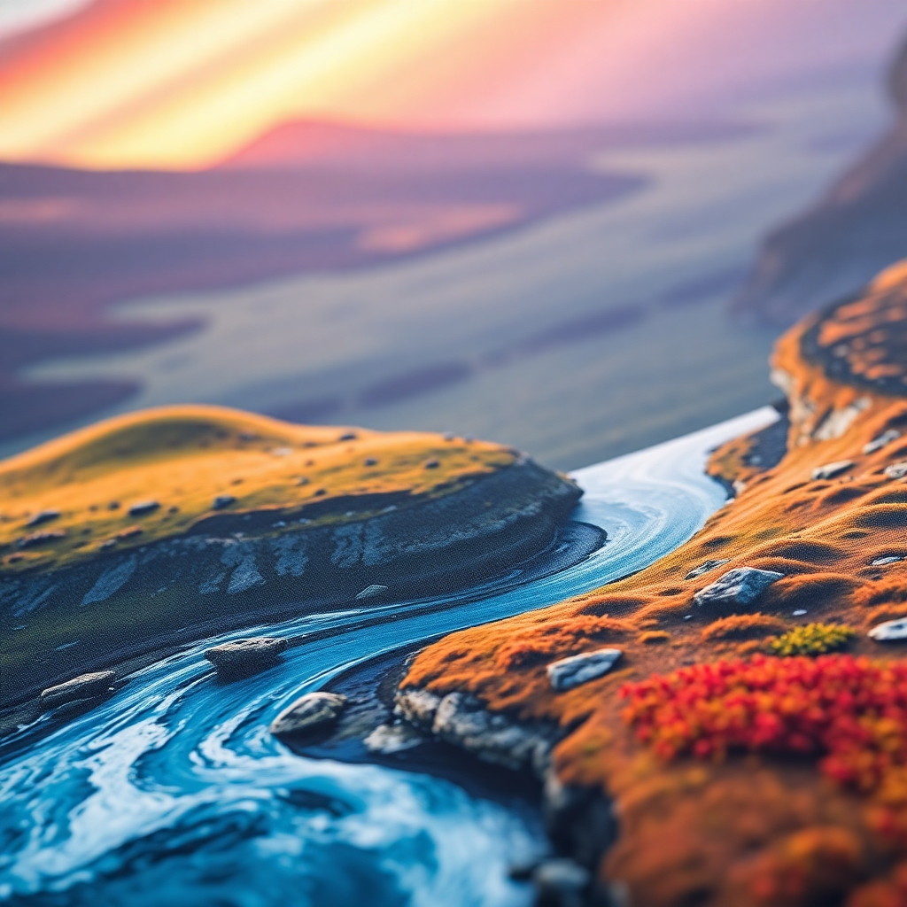 A close-up shot showcasing the vibrant colors and fine details of a large-format print, highlighting the texture and quality of the material.  The background should be subtly blurred, focusing attention on the print's exceptional quality.  The print could be a scenic landscape or an abstract design, emphasizing color accuracy and detail.