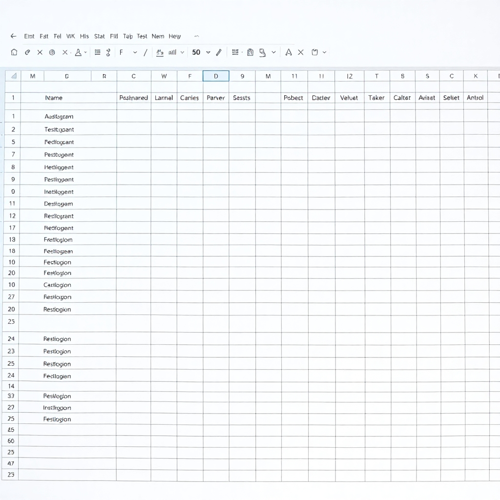 A photorealistic image of a well-organized spreadsheet, clear, understandable, and with easy-to-follow labeling.  The background should have a neutral color scheme.  The focus is on the clarity of the spreadsheet.  Technical specs: 4K resolution, high quality, attention to detail.
