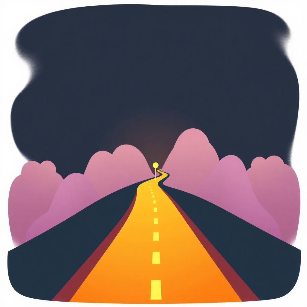 A stylized image depicting a stylized path leading upward, with milestones or checkpoints along the way. Use a gradient of colors from dark to light, symbolizing gradual progress. The path should be visually appealing and uplifting, suggesting a journey of growth and accomplishment. The technical specs should be 4K resolution, high-quality rendering.